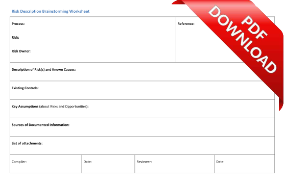 Risk Description Brainstorm Sheet